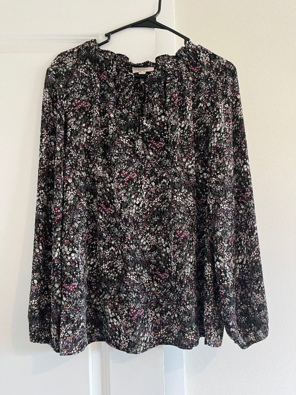 Loft Floral Multicolor Blouse Long Sleeve Size L